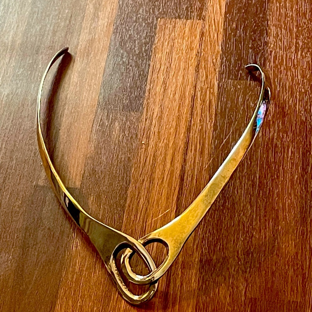 Sterling Silver Statement Chocker Necklace - image 1